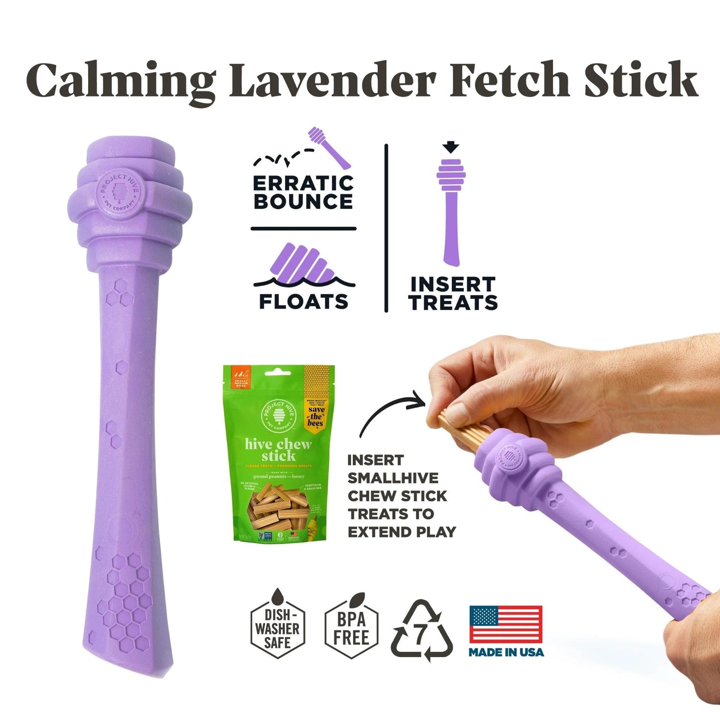 Project Hive Fetch Stick Scented Lavendar/Purple Medium