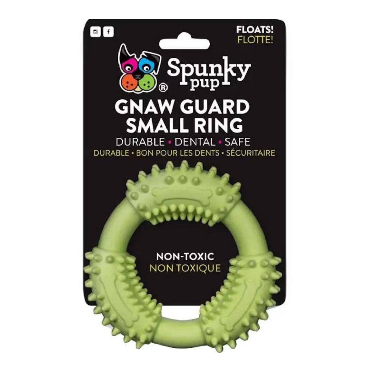 Spunkypup Gnaw Guard Squeaky Toy Ring Small