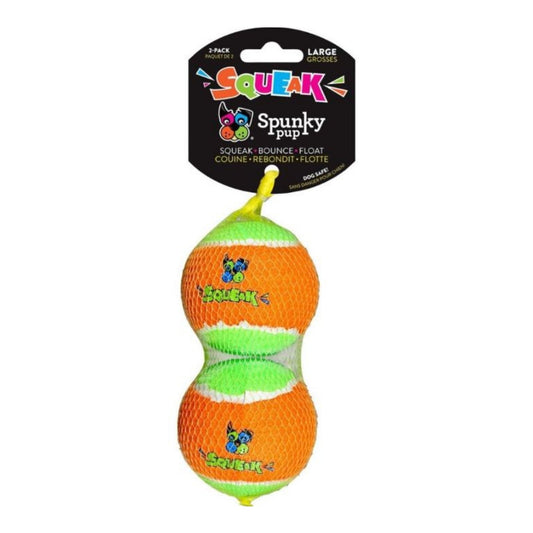 Spunkypup Squeaky Tennis Balls Large-2 Pk