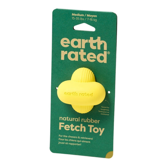 Earth Rated Dog Fetch Toy Yellow Rubber Medium